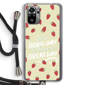 CaseCompany Don't forget to have a great day: Xiaomi Redmi Note 10S Transparant Hoesje met koord