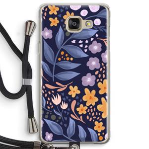 CaseCompany Flowers with blue leaves: Samsung Galaxy A5 (2016) Transparant Hoesje met koord