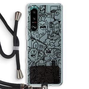 CaseCompany Vexx Black City : Sony Xperia 5 III Transparant Hoesje met koord