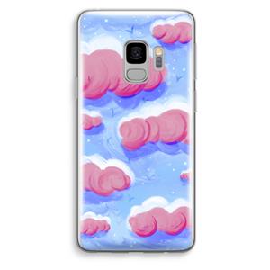 CaseCompany Roze wolken met vogels: Samsung Galaxy S9 Transparant Hoesje