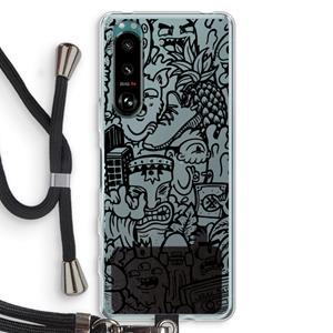 CaseCompany Vexx Black Mixtape: Sony Xperia 5 III Transparant Hoesje met koord