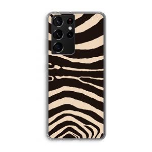CaseCompany Arizona Zebra: Samsung Galaxy S21 Ultra Transparant Hoesje