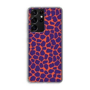 CaseCompany Purple Giraffe: Samsung Galaxy S21 Ultra Transparant Hoesje