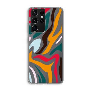 CaseCompany Colored Zebra: Samsung Galaxy S21 Ultra Transparant Hoesje