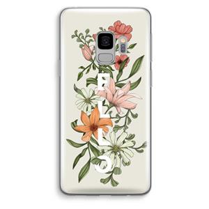 CaseCompany Hello bloemen: Samsung Galaxy S9 Transparant Hoesje
