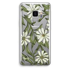 CaseCompany Wit bloemenpatroon: Samsung Galaxy S9 Transparant Hoesje