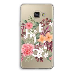 CaseCompany Hello in flowers: Samsung A3 (2017) Transparant Hoesje