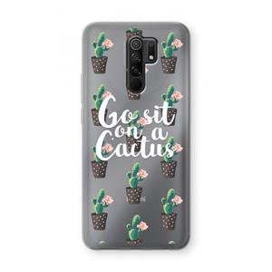 CaseCompany Cactus quote: Xiaomi Redmi 9 Transparant Hoesje