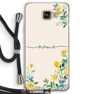 CaseCompany Gele bloemen: Samsung Galaxy A5 (2016) Transparant Hoesje met koord