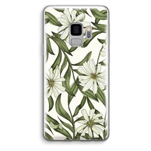 CaseCompany Wit bloemenpatroon: Samsung Galaxy S9 Transparant Hoesje