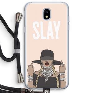 CaseCompany Slay All Day: Samsung Galaxy J5 (2017) Transparant Hoesje met koord