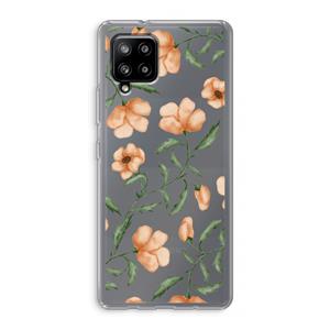CaseCompany Peachy flowers: Samsung Galaxy A42 5G Transparant Hoesje