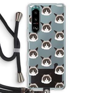 CaseCompany It's a Purrr Case: Sony Xperia 5 III Transparant Hoesje met koord