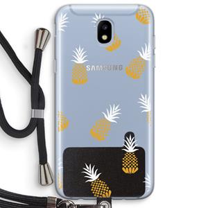 CaseCompany Ananasjes: Samsung Galaxy J5 (2017) Transparant Hoesje met koord