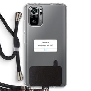 CaseCompany Reminder: Xiaomi Redmi Note 10S Transparant Hoesje met koord