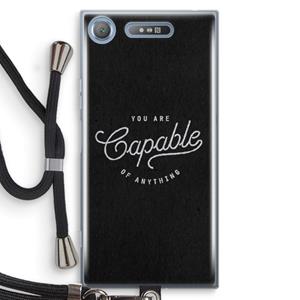 CaseCompany Capable: Sony Xperia XZ1 Transparant Hoesje met koord