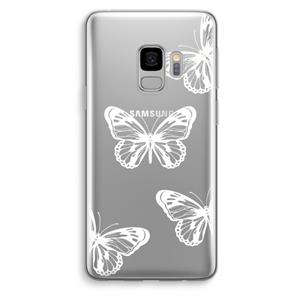 CaseCompany White butterfly: Samsung Galaxy S9 Transparant Hoesje