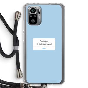 CaseCompany Reminder: Xiaomi Redmi Note 10S Transparant Hoesje met koord