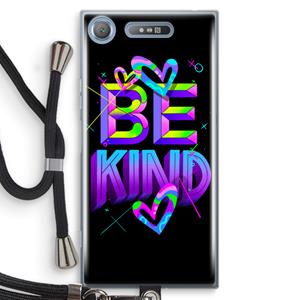 CaseCompany Be Kind: Sony Xperia XZ1 Transparant Hoesje met koord