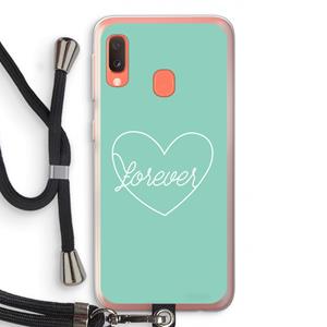 CaseCompany Forever heart pastel: Samsung Galaxy A20e Transparant Hoesje met koord
