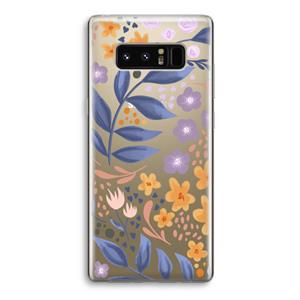 CaseCompany Flowers with blue leaves: Samsung Galaxy Note 8 Transparant Hoesje