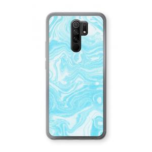 CaseCompany Waterverf blauw: Xiaomi Redmi 9 Transparant Hoesje