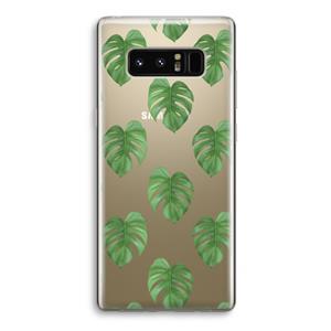 CaseCompany Monstera leaves: Samsung Galaxy Note 8 Transparant Hoesje