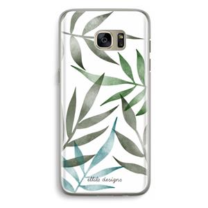 CaseCompany Tropical watercolor leaves: Samsung Galaxy S7 Edge Transparant Hoesje
