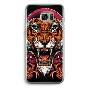 CaseCompany Tiger and Rattlesnakes: Samsung Galaxy S7 Edge Transparant Hoesje