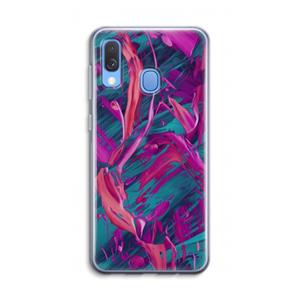 CaseCompany Pink Clouds: Samsung Galaxy A40 Transparant Hoesje