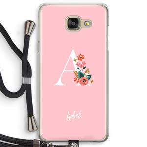 CaseCompany Pink Bouquet: Samsung Galaxy A5 (2016) Transparant Hoesje met koord