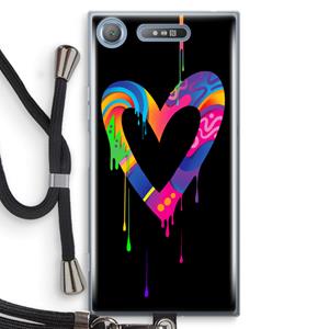CaseCompany Melts My Heart: Sony Xperia XZ1 Transparant Hoesje met koord