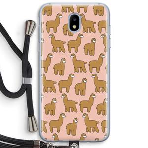 CaseCompany Alpacas: Samsung Galaxy J5 (2017) Transparant Hoesje met koord