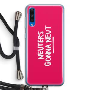 CaseCompany Neuters (roze): Samsung Galaxy A50 Transparant Hoesje met koord