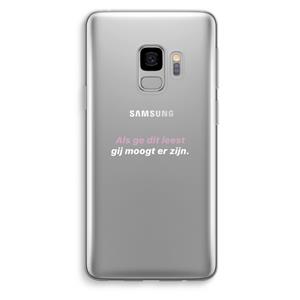 CaseCompany gij moogt er zijn: Samsung Galaxy S9 Transparant Hoesje