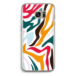 CaseCompany Colored Zebra: Samsung Galaxy S7 Edge Transparant Hoesje