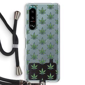 CaseCompany Weed: Sony Xperia 5 III Transparant Hoesje met koord