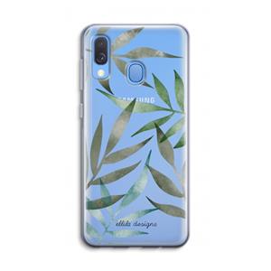 CaseCompany Tropical watercolor leaves: Samsung Galaxy A40 Transparant Hoesje