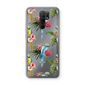 CaseCompany Kleurrijke papegaaien: Xiaomi Redmi 9 Transparant Hoesje