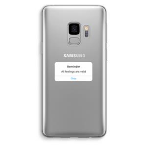 CaseCompany Reminder: Samsung Galaxy S9 Transparant Hoesje