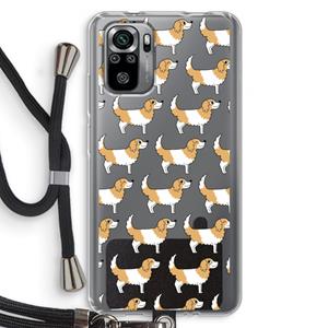 CaseCompany Doggy: Xiaomi Redmi Note 10S Transparant Hoesje met koord