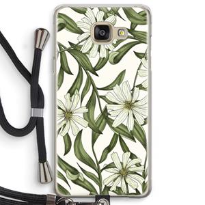 CaseCompany Wit bloemenpatroon: Samsung Galaxy A5 (2016) Transparant Hoesje met koord