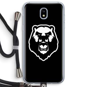 CaseCompany Angry Bear (black): Samsung Galaxy J5 (2017) Transparant Hoesje met koord