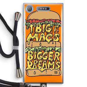 CaseCompany Big Macs Bigger Dreams: Sony Xperia XZ1 Transparant Hoesje met koord