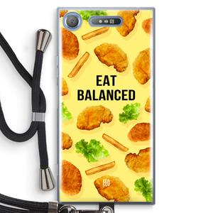 CaseCompany Eat Balanced: Sony Xperia XZ1 Transparant Hoesje met koord