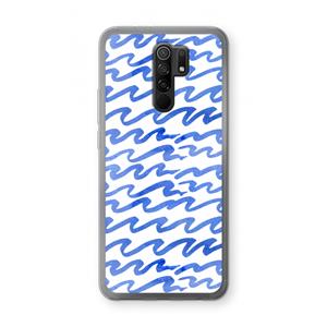 CaseCompany Blauwe golven: Xiaomi Redmi 9 Transparant Hoesje