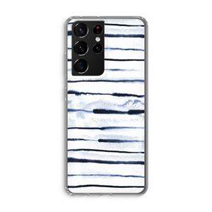 CaseCompany Ink Stripes: Samsung Galaxy S21 Ultra Transparant Hoesje