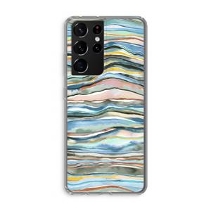 CaseCompany Watercolor Agate: Samsung Galaxy S21 Ultra Transparant Hoesje