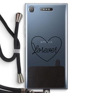 CaseCompany Forever heart black: Sony Xperia XZ1 Transparant Hoesje met koord