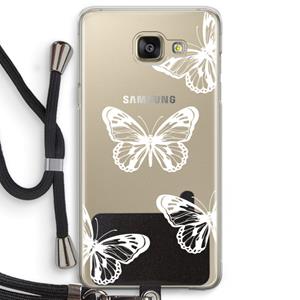 CaseCompany White butterfly: Samsung Galaxy A5 (2016) Transparant Hoesje met koord